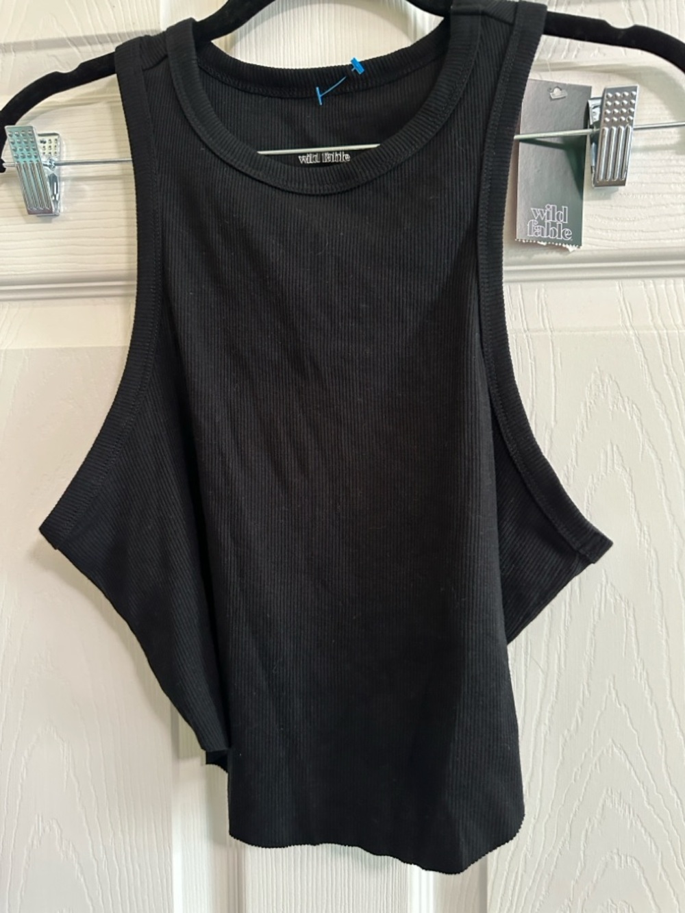 wild fable Black Ribbed Cropped Tank